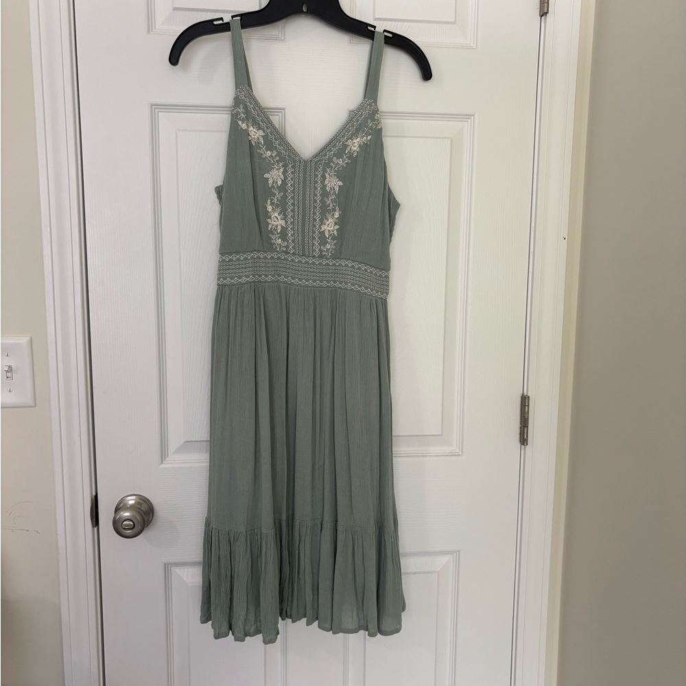 Elegant Green Embroidered Dress